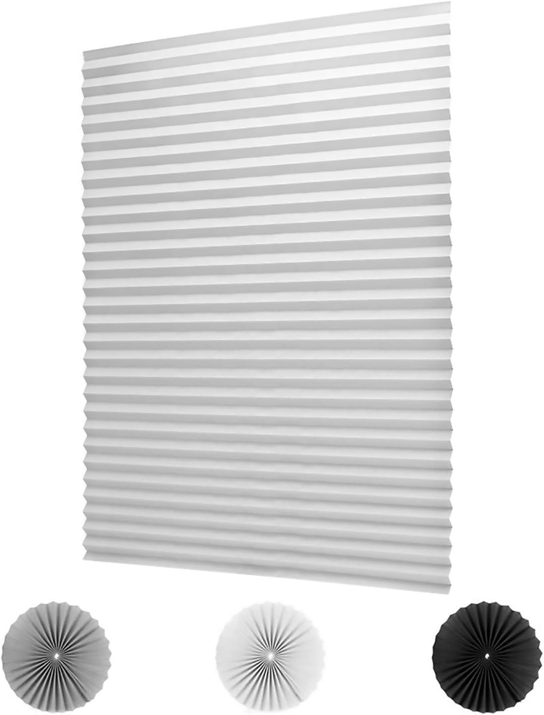 Customizable 2 Pack Light Filtering Pleated Shades with UV Protection, 48″x72″