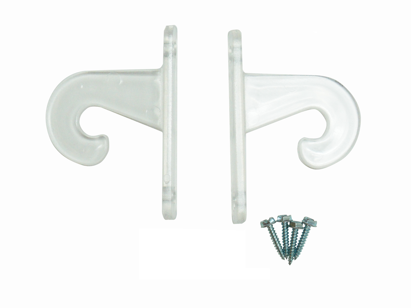 1″ Mini Blind CLEAR HOLD DOWN Hooks BRACKETS for Doors (One Pair)