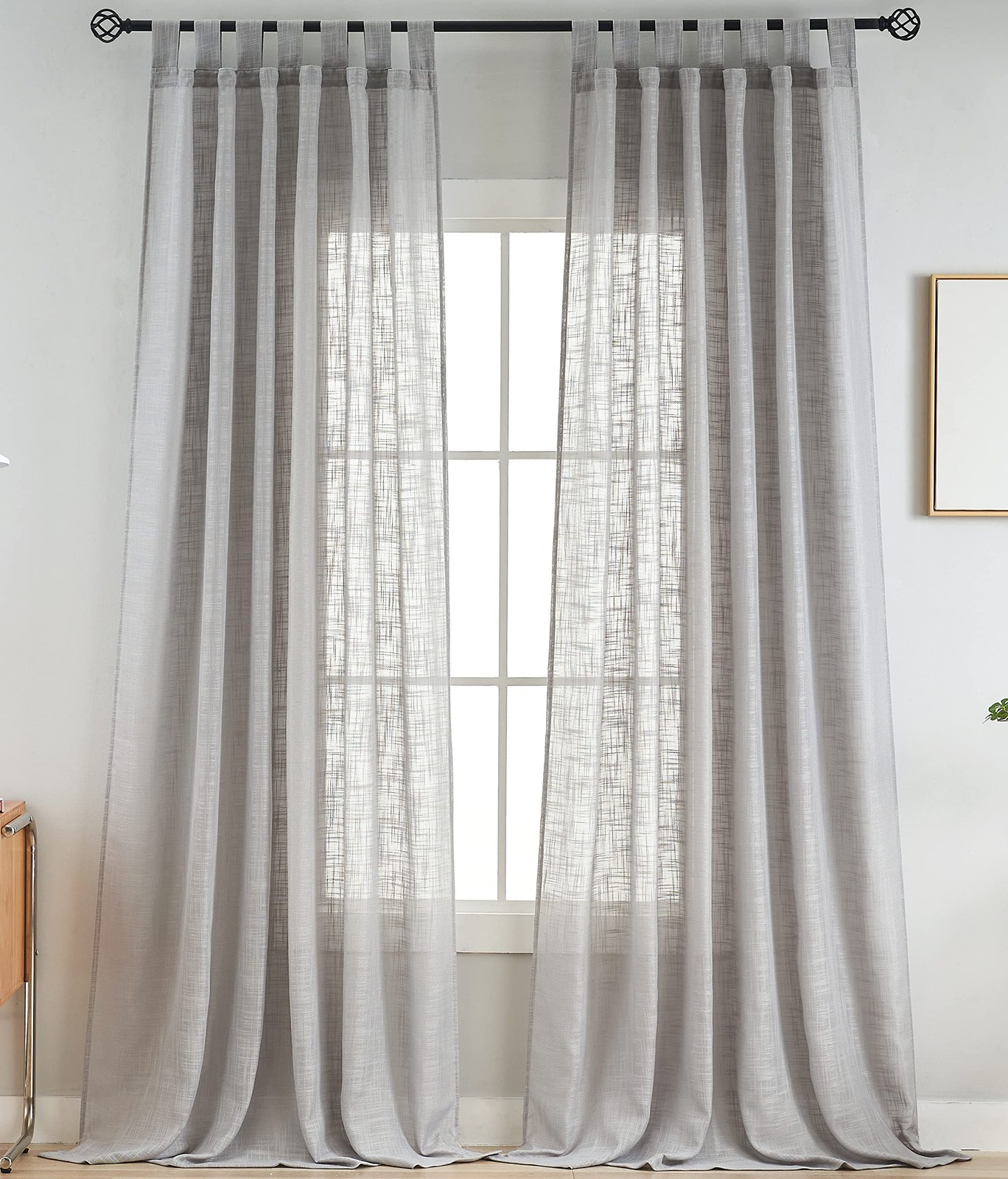 Sheer Curtains Tab Top Light Filtering Elegant Curtains & Drapes for Bedroom …