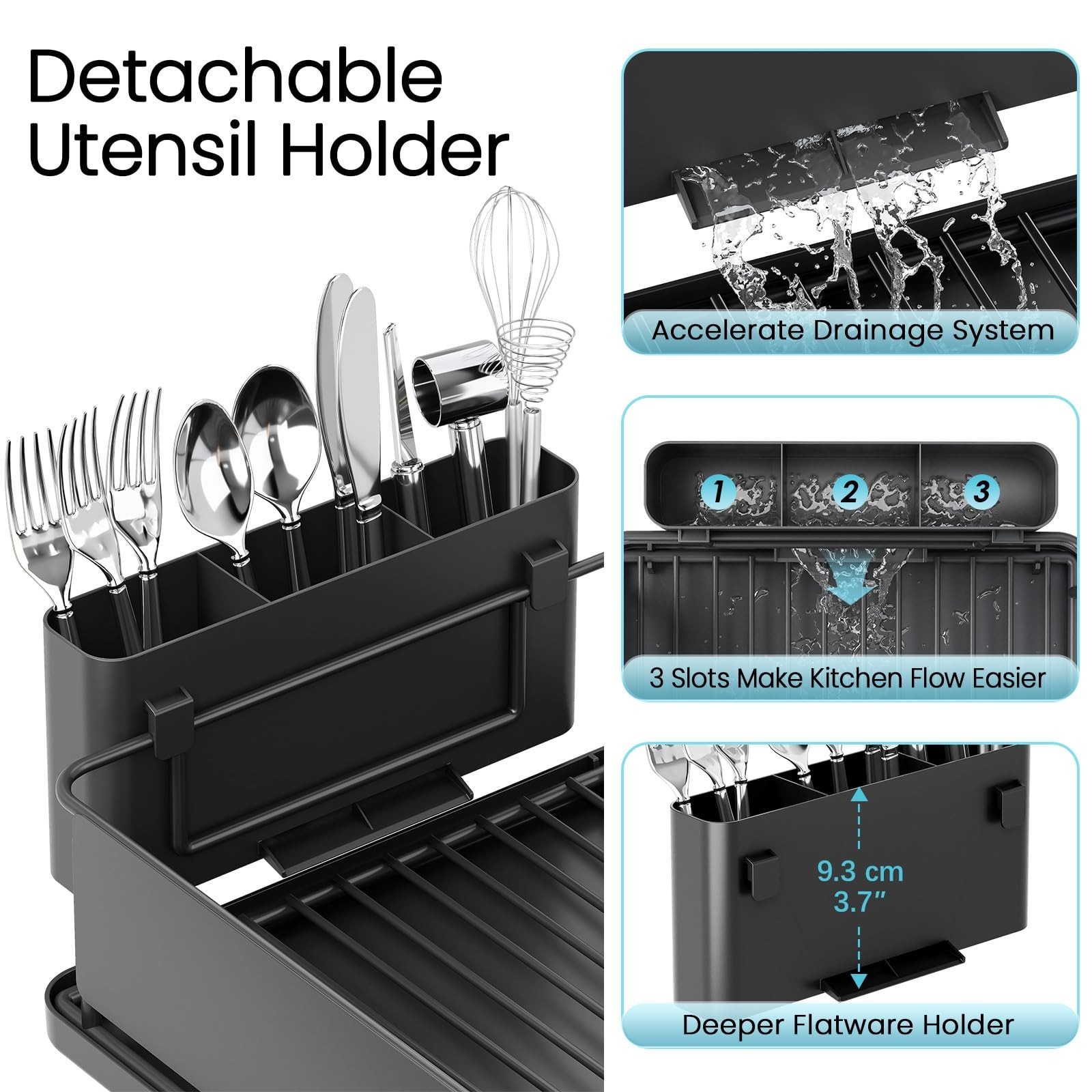 Stainless Steel Dish Drying Rack – Large Capacity Dish Rack for Kitchen Count…