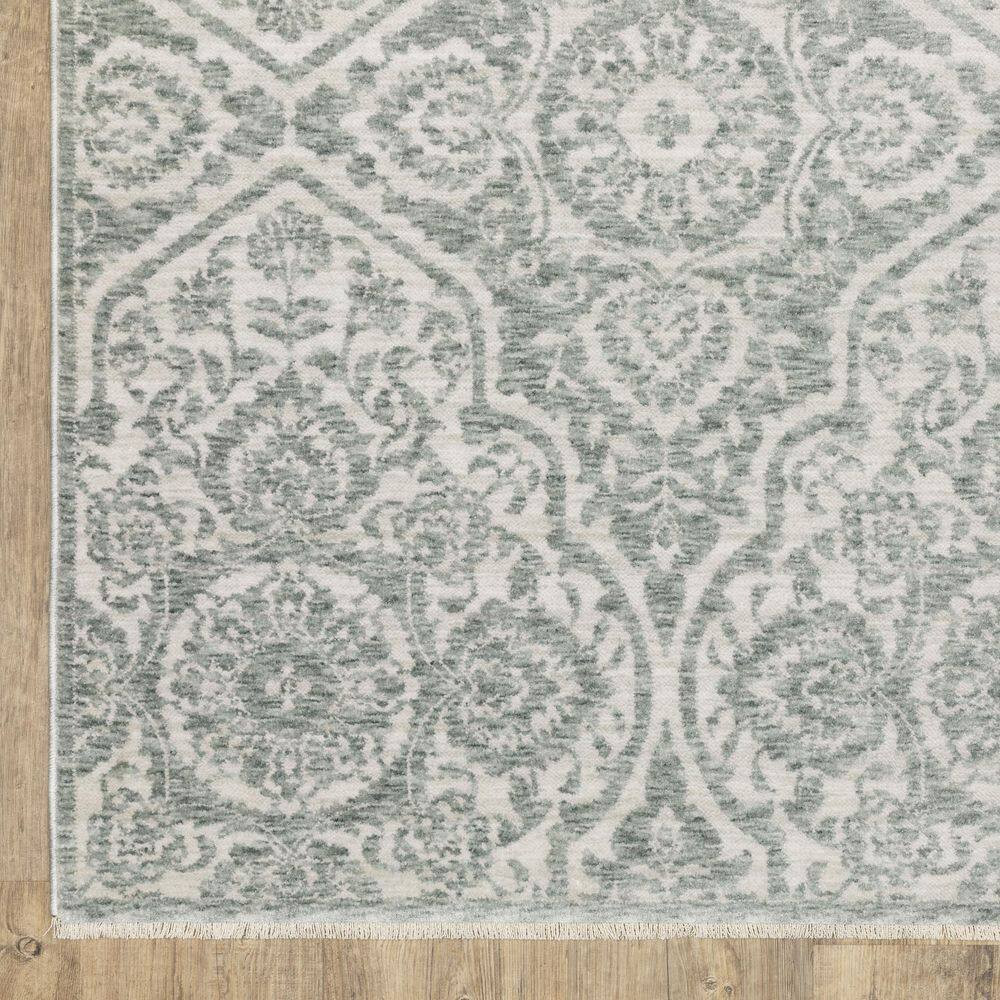 Eclipse Green/Ivory 2 Ft. X 8 Ft. Global-Inspired Floral Medallion Polyester Fri