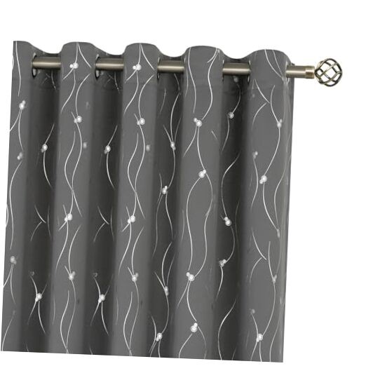Blackout Curtains 60 Inches Wide for 60″W x 84″L (Pack of 2) Dot-dark Grey