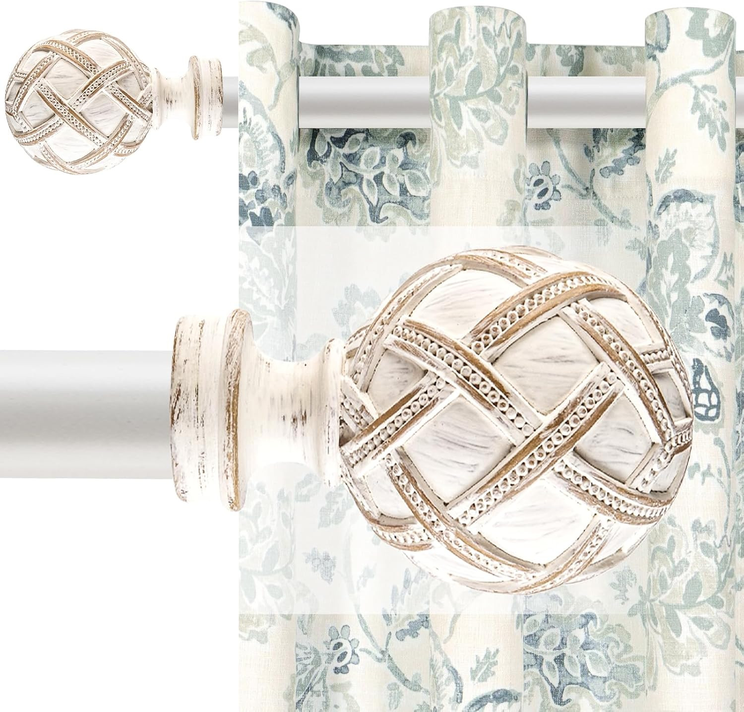 Single Curtain Rod for Windows 48 to 84 Inches(4-7Ft): 1 Inch Diameter Adjustabl