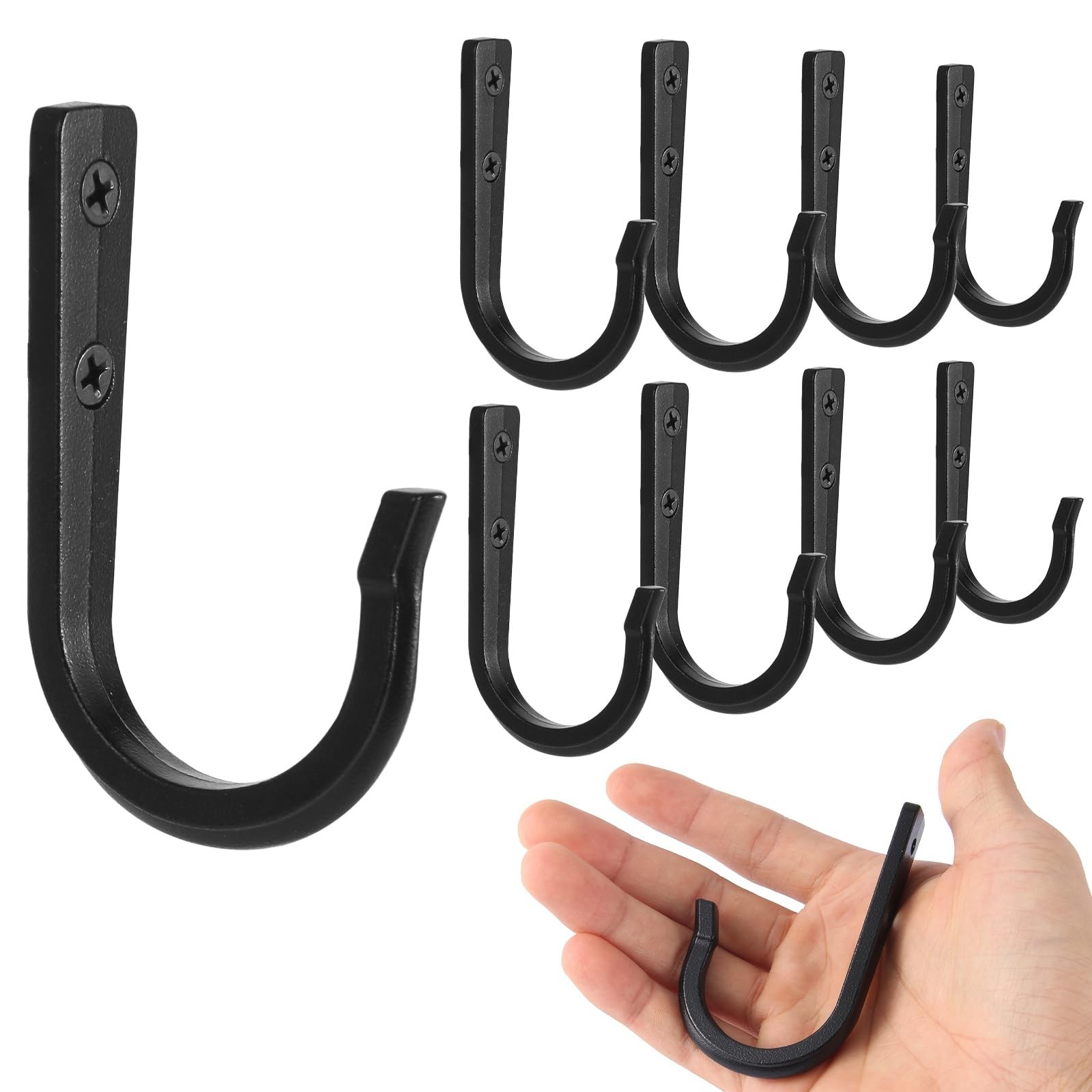 12Pcs Wall Hooks for Hanging Coat/Towel – 50LB Screw in Metal Hanger Wall Mou…