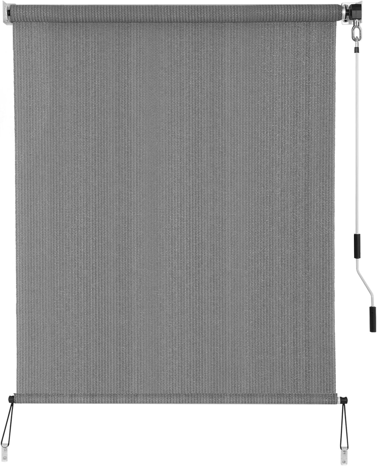 Cordless Outdoor Roller Shades 72″x96″ Dark Grey, 90% UV Protection