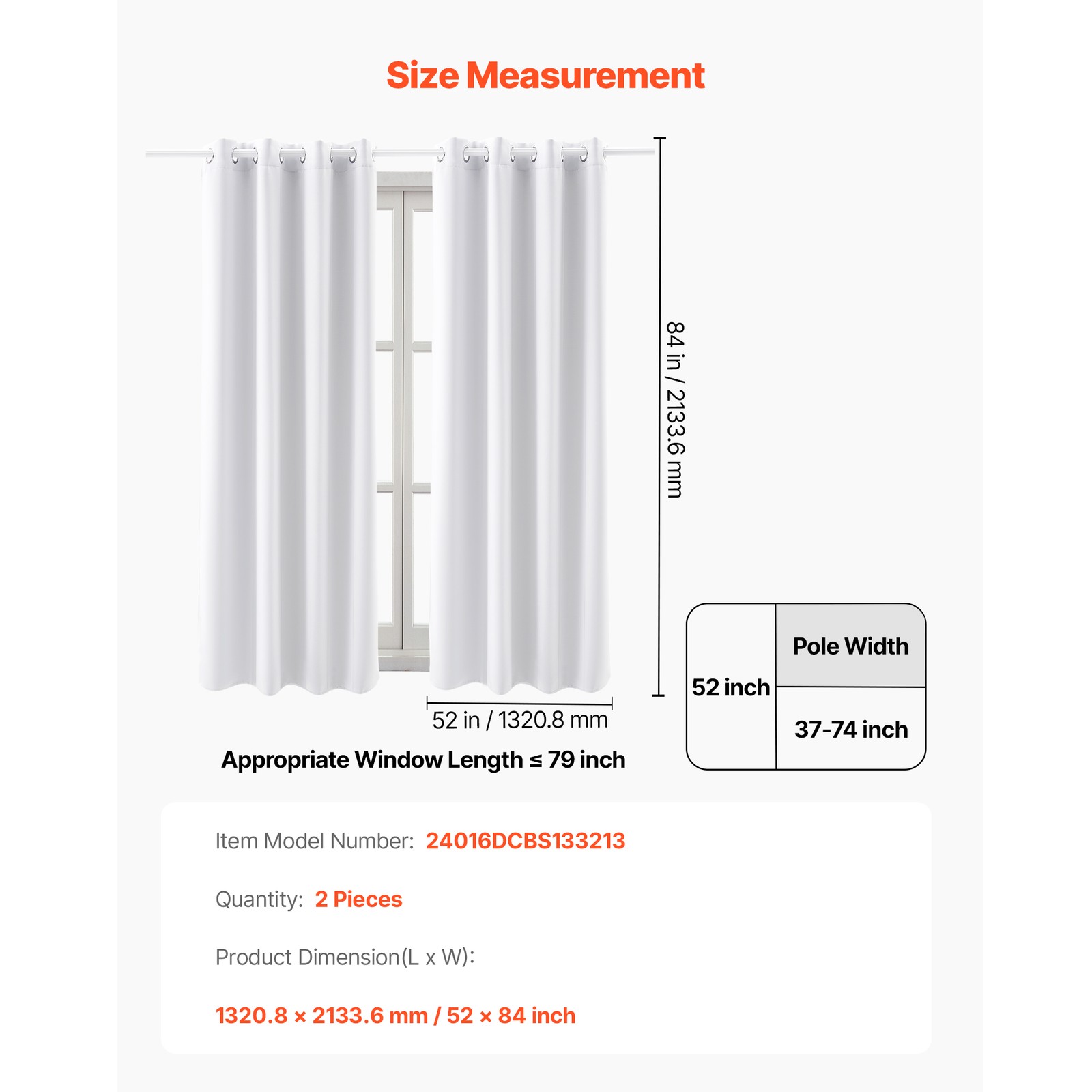Uimoso 2-Piece Thermal Blackout Curtains with Grommets, 52×84 Inches