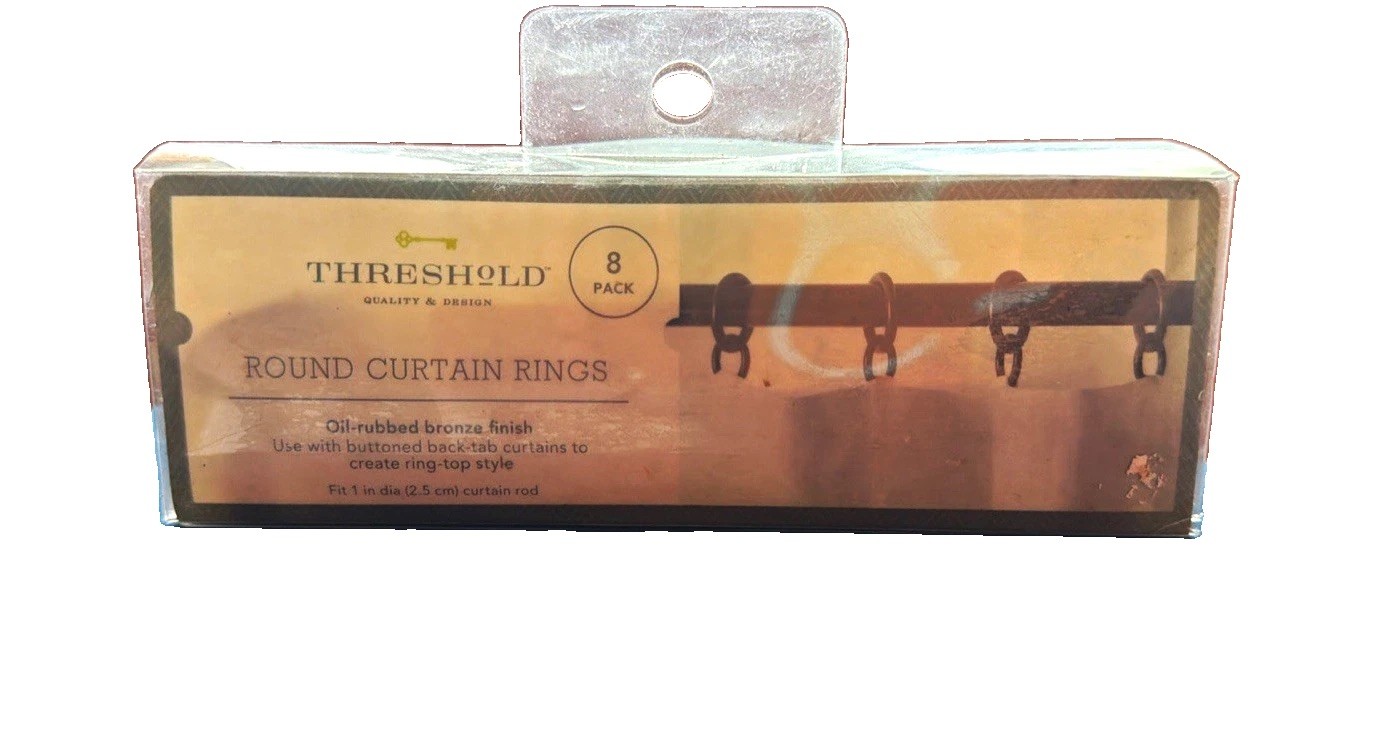 Threshold NIB Back-Tab Round Curtain Rings (8 pack)