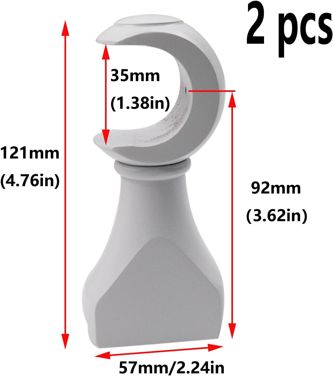 Wood Curtain Rod Brackets,White Support Bracket,Window Curtain Hooks for Curtain