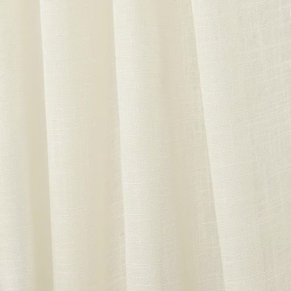 Bella Ivory Solid Sheer Hidden Tab / Rod Pocket Curtain, 54 In. W X 96 In. L (Se