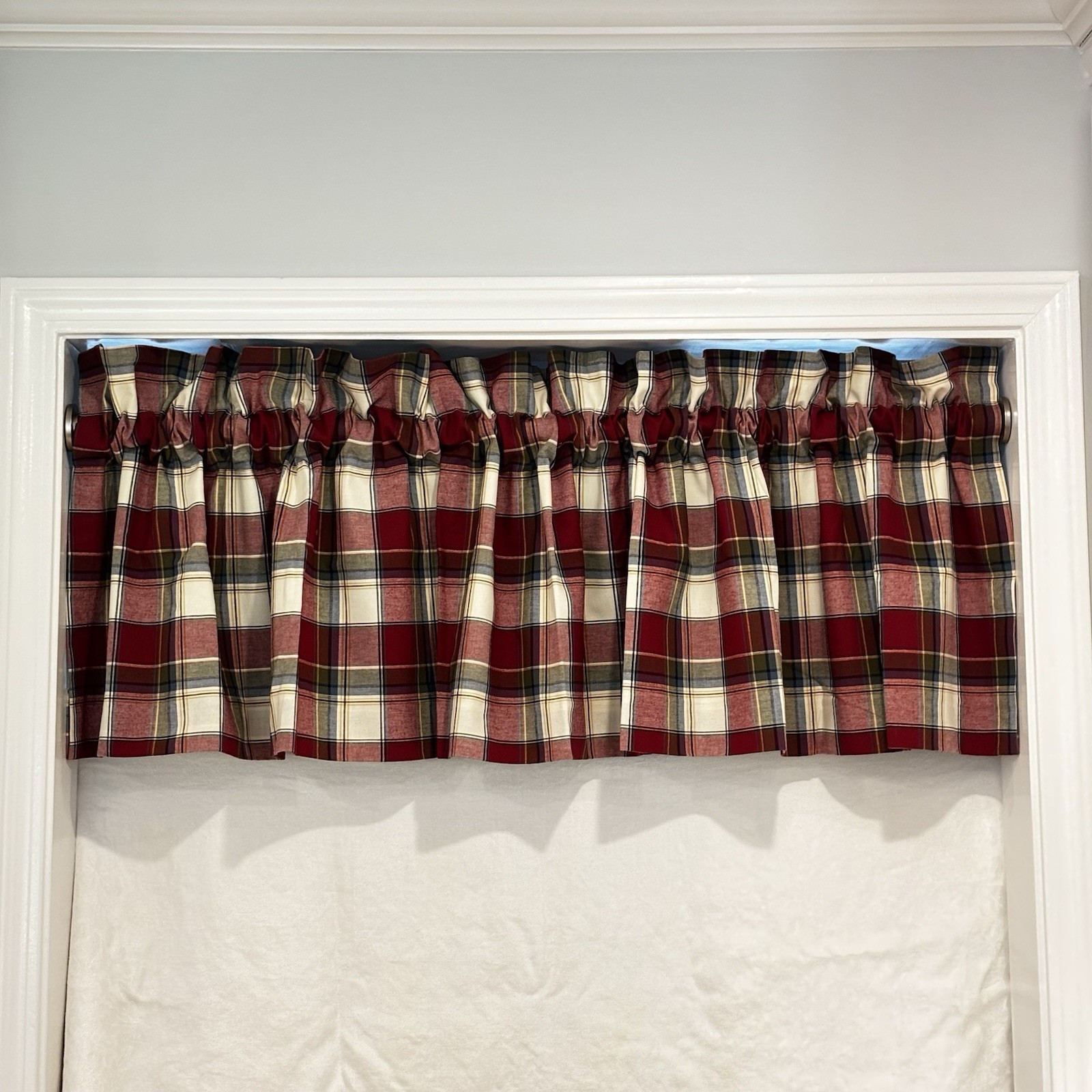 Longaberger Valances In Paprika Plaid-4 Panels Available 72”x18” Each Panel