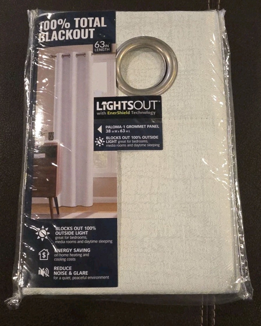 Paloma 38×63 in Blackout Curtain Panel Grommet 100% Light Blocking | NEW