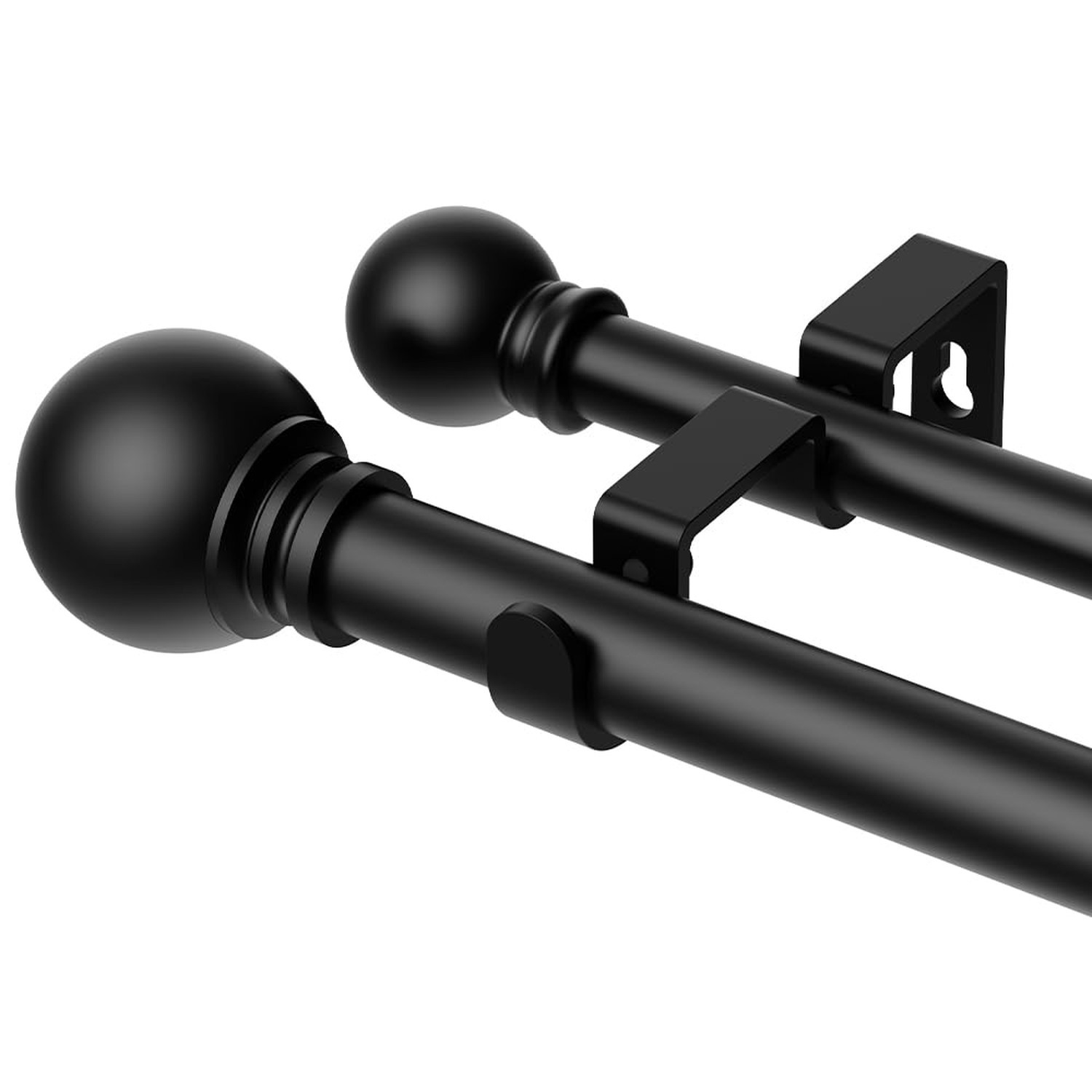 GXOACKJ Double Curtain Rods for Windows 72-144 Inches Length, Adjustable Heav…