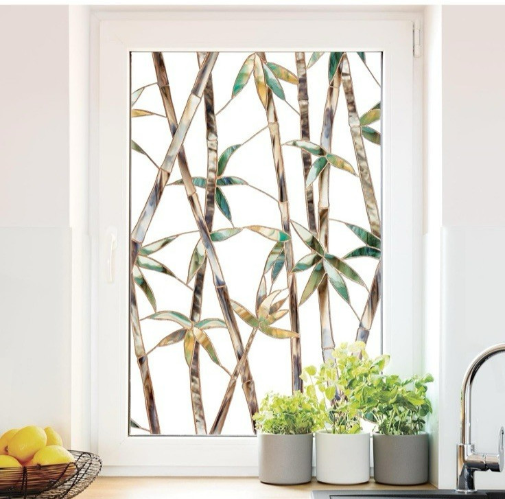 Artscape Bamboo Window Film 24×36 Multicolor Privacy Stained Glass 2 Rolls