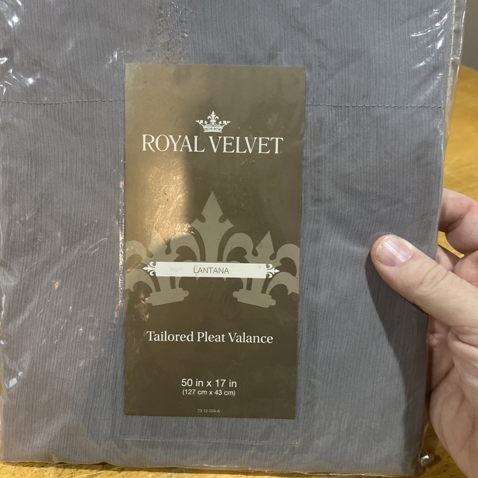 Vtg Royal Velvet Lantana Tailored Pleat Valance Zen Gray 50X17″