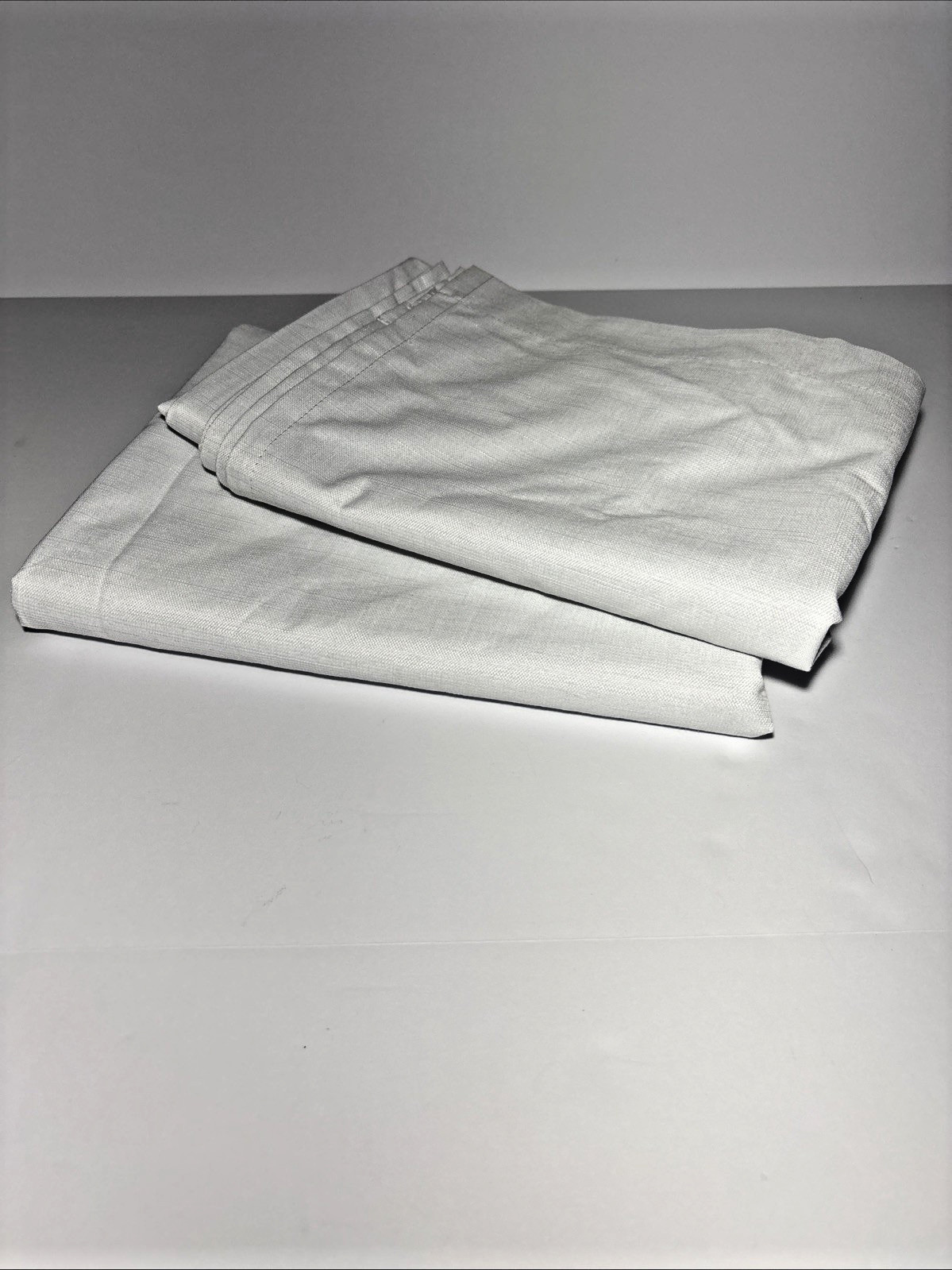 100% Blackout Linen 84×52 Inch Curtains 2 Panel Set for Bedroom, Beige White