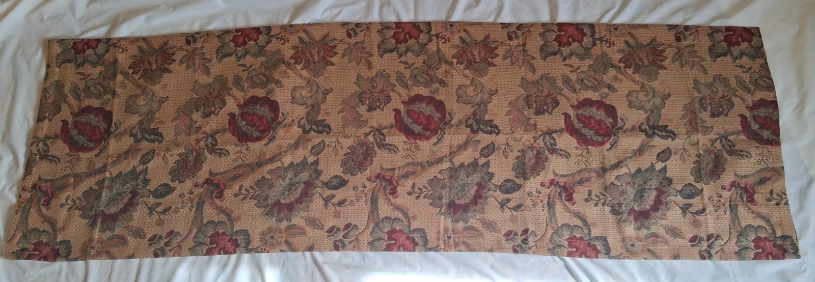Jacobean Tapestry Brown/Beige/Gold/Red/Green Design Valance 63″ x 20″ Unlined