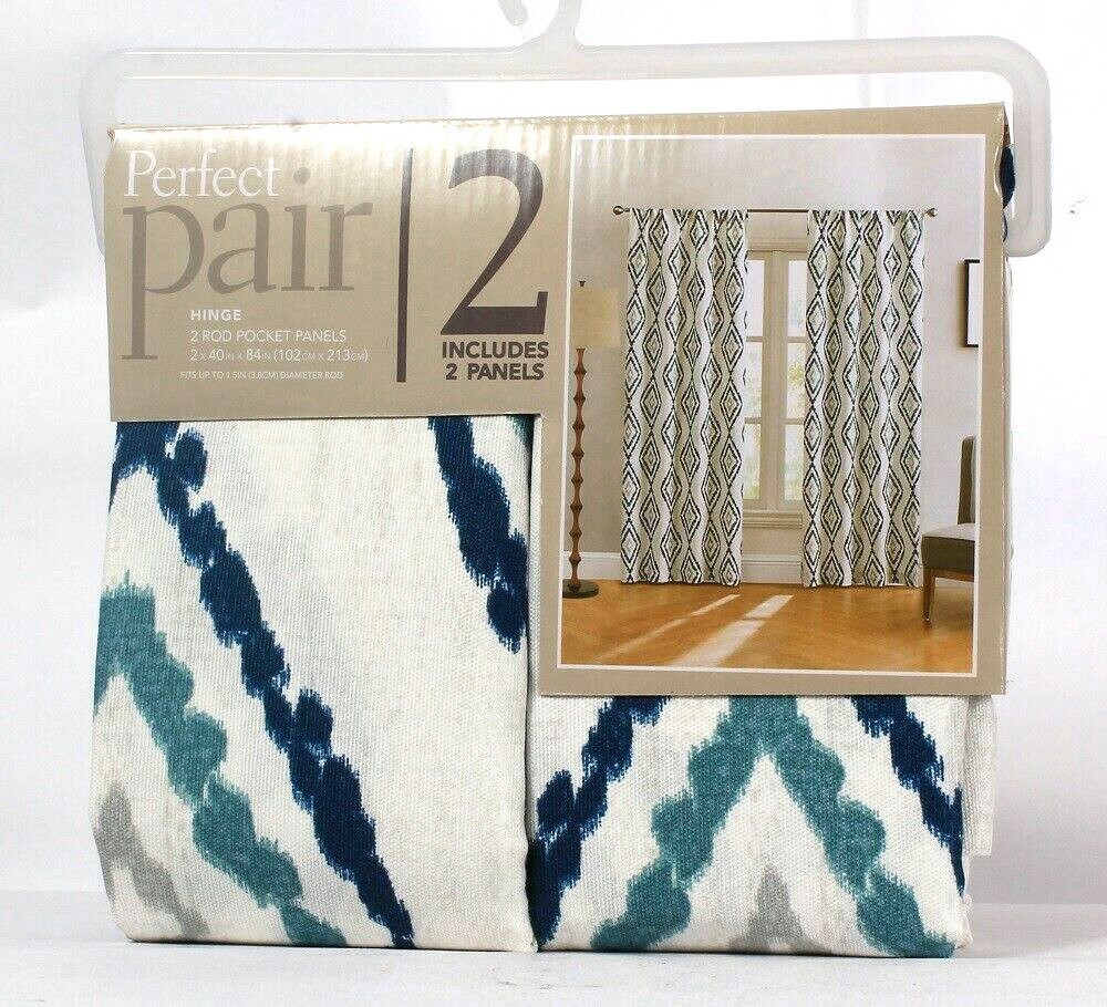 Keeco Perfect Pair Hinge Midnight 40″ X 84″ 2 Ct Rod Pocket Panels Poly & Cotton