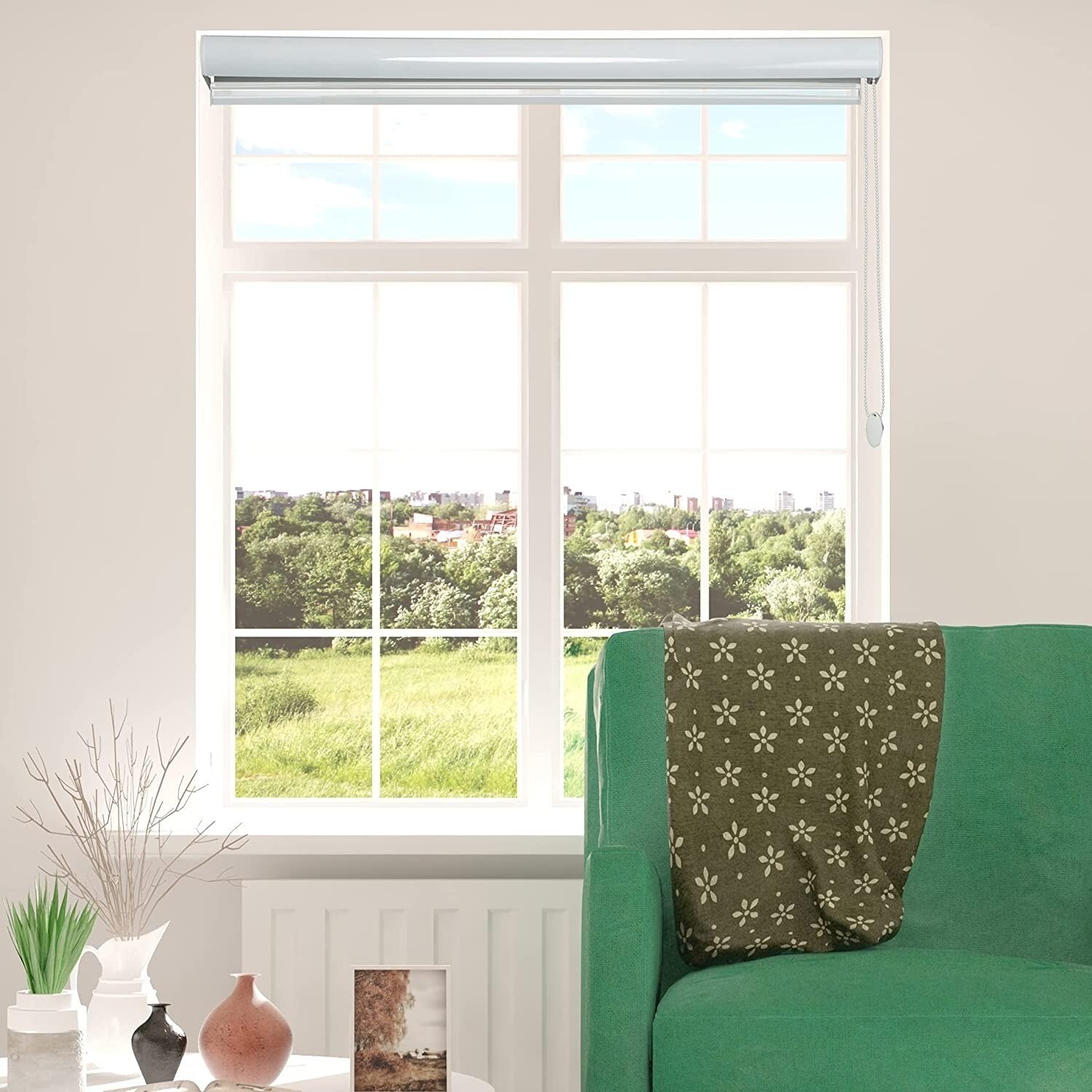 36×72 Grey Zebra Shade Blind Roller Custom Window Treatment for Privacy & Light