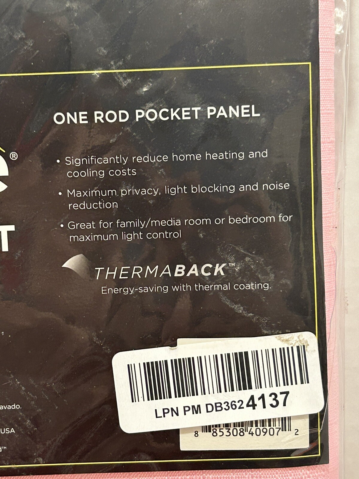 Eclipse Curtain Pink 40” x 63” Blackout 1 Panel Celeste Draft Stopper Curtain