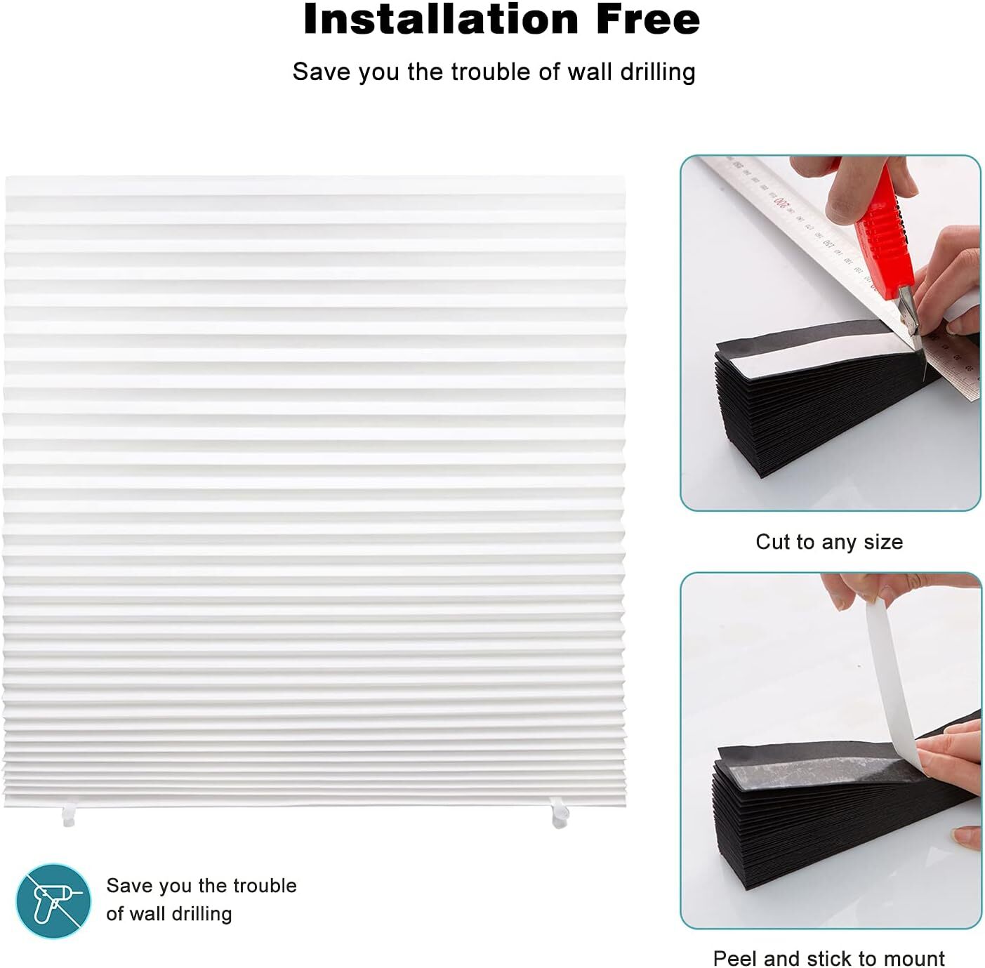 6-Pack Window Blinds with 12 Travel Clips, 36 W x 72 H, White