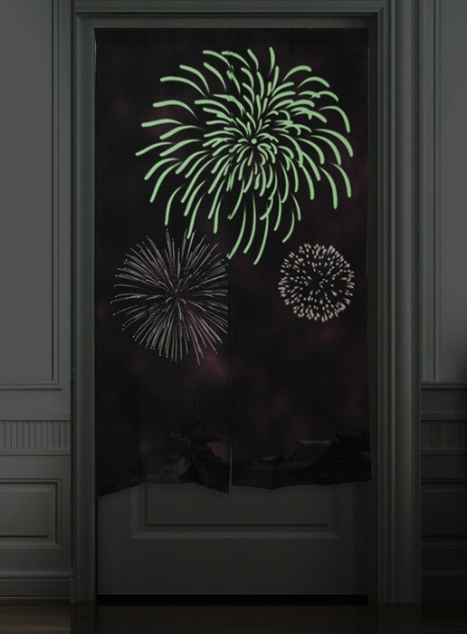 Japanese Noren Tapestry Door Curtain Firework 100% Polyester 82cm x 140cm