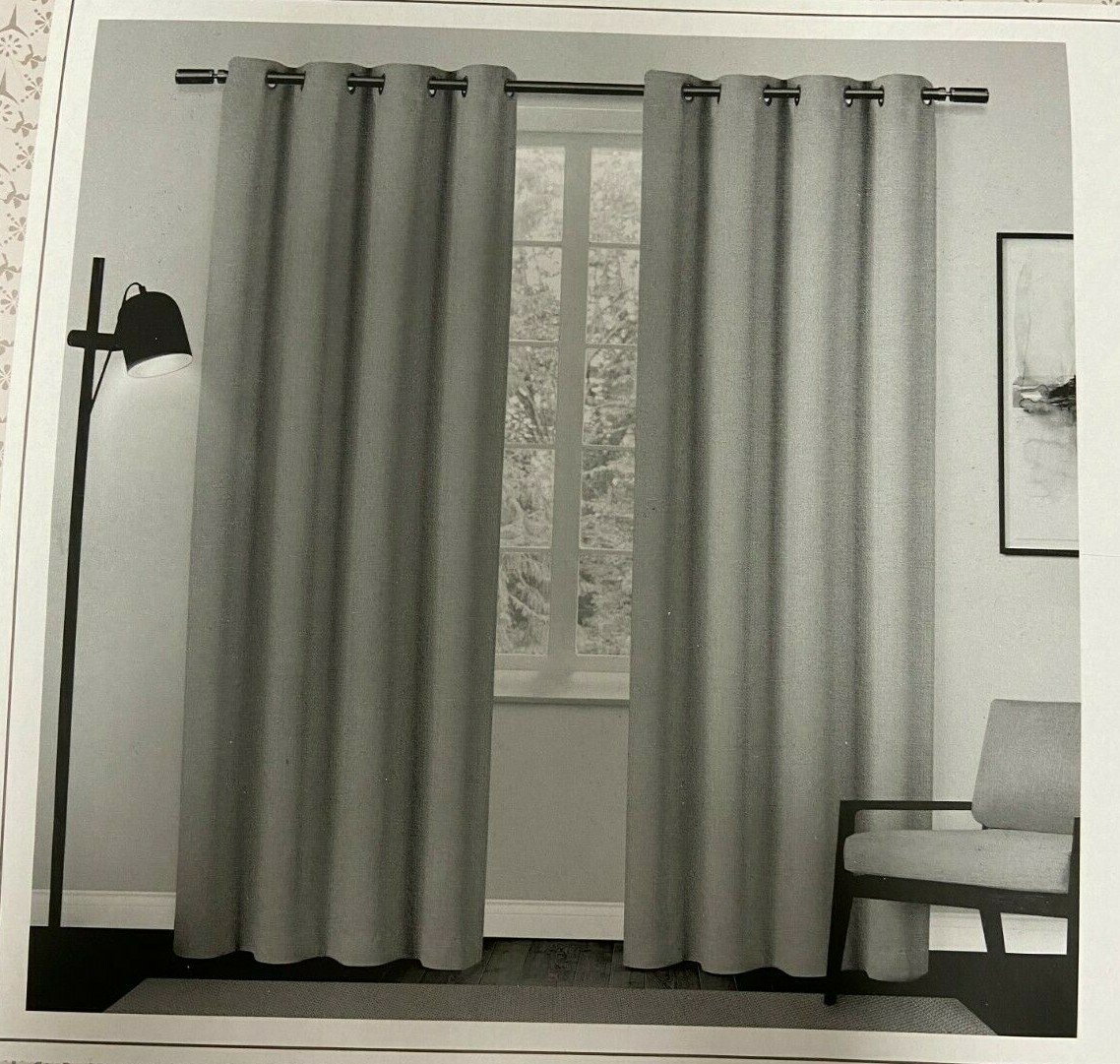 2 Exclusive Home Grommet Top Curtain Panel Pair LOHA Dove Gray 54″ by 96″ Each