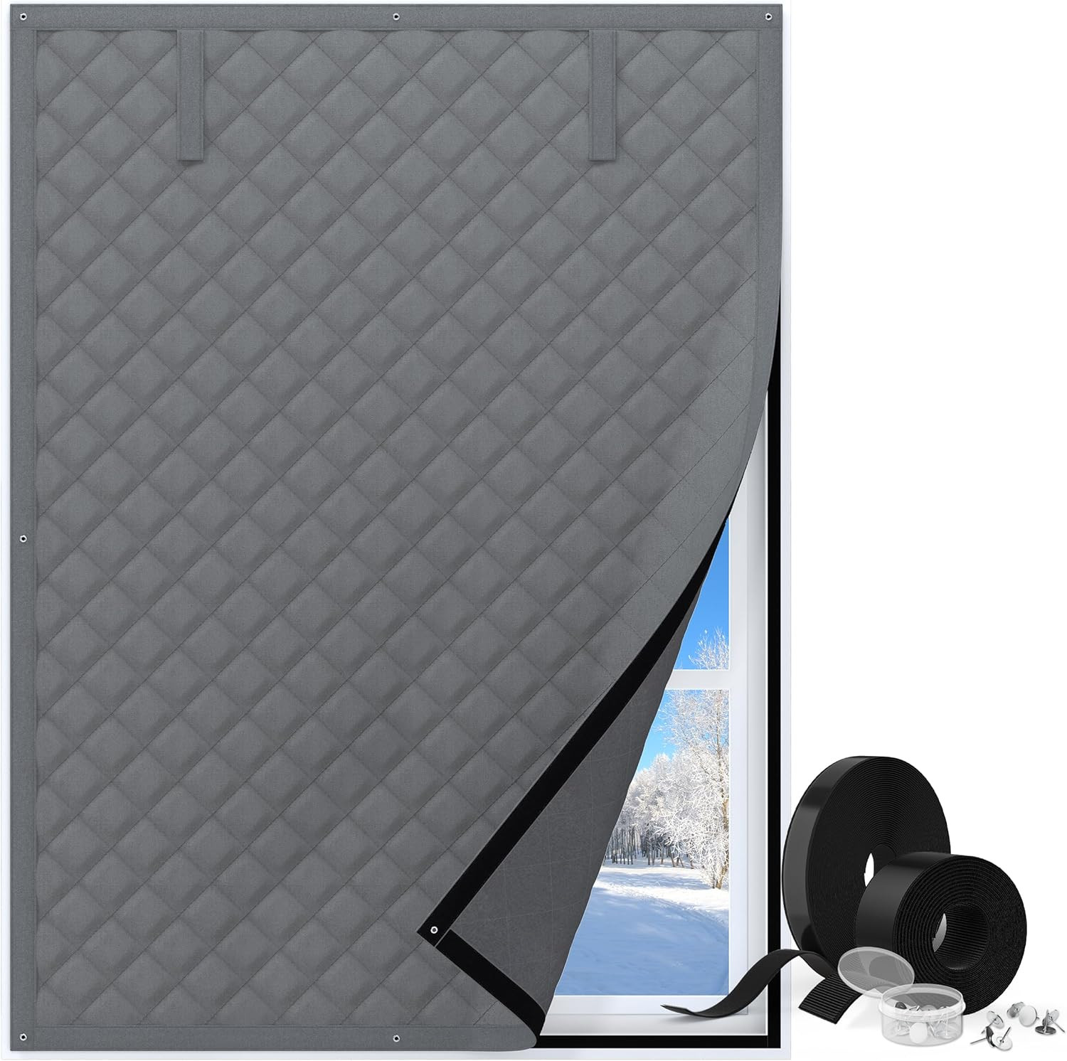 Thermal Window Cover for Winter,38″ X 62″ for Window Insulation for Summer He…