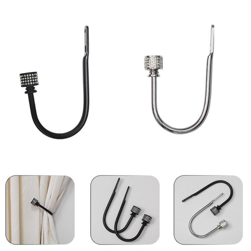 Decorative Wall Mount Curtain Tiebacks Hooks, 2 Piece Holdbacks for Daily Use