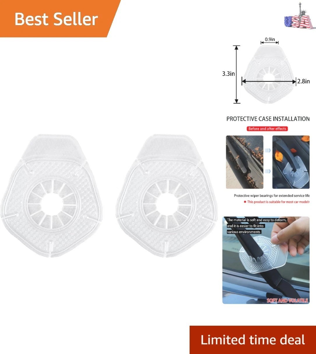 2PCS Car Pad, Silicone Windshield Wiper Arm Hole Protector Dust Cover, Front …