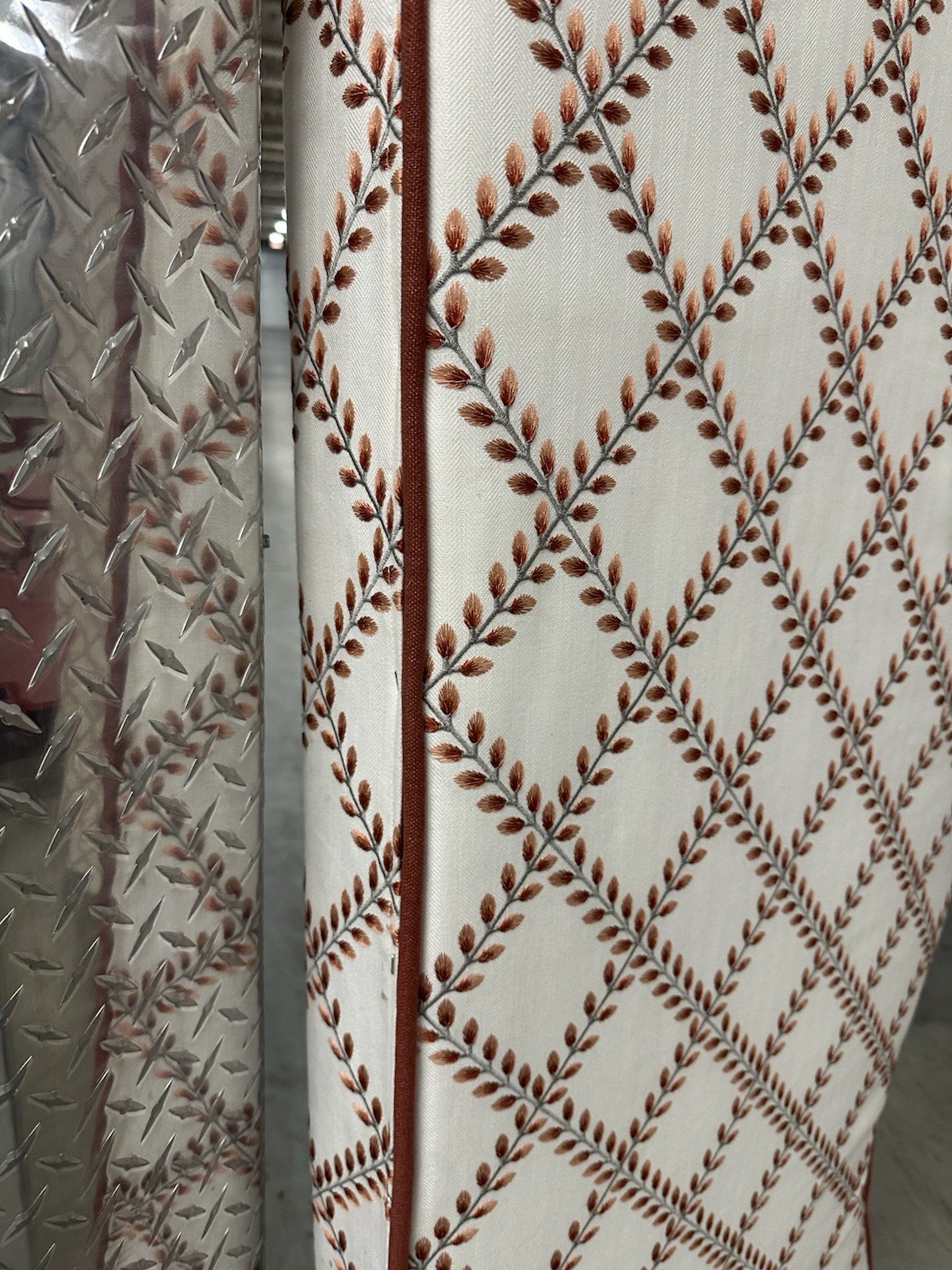 2 Custom Window Treatment Valance Cornice Boards Gray Rust Ivory