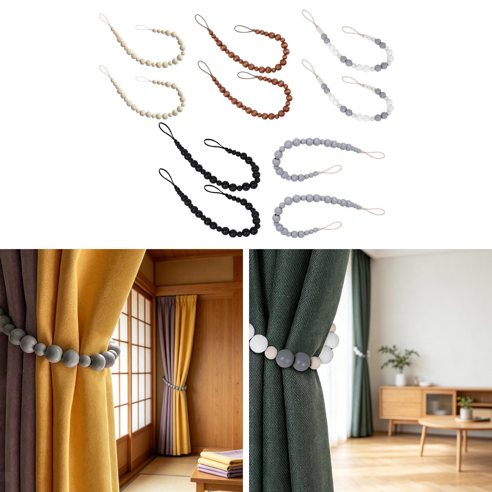 2Pcs Curtain Tiebacks Gift Modern Decorative for Living Room Village Decor