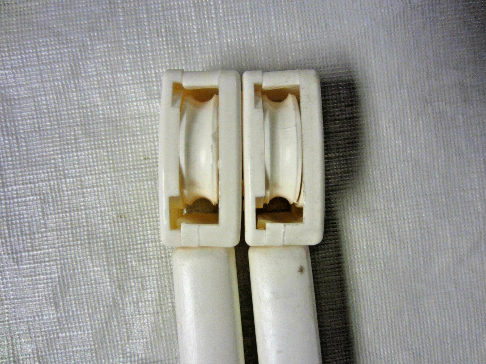 (2) Drapery Cord Tension Spring and Pulley with Hook Spring Loaded Off White