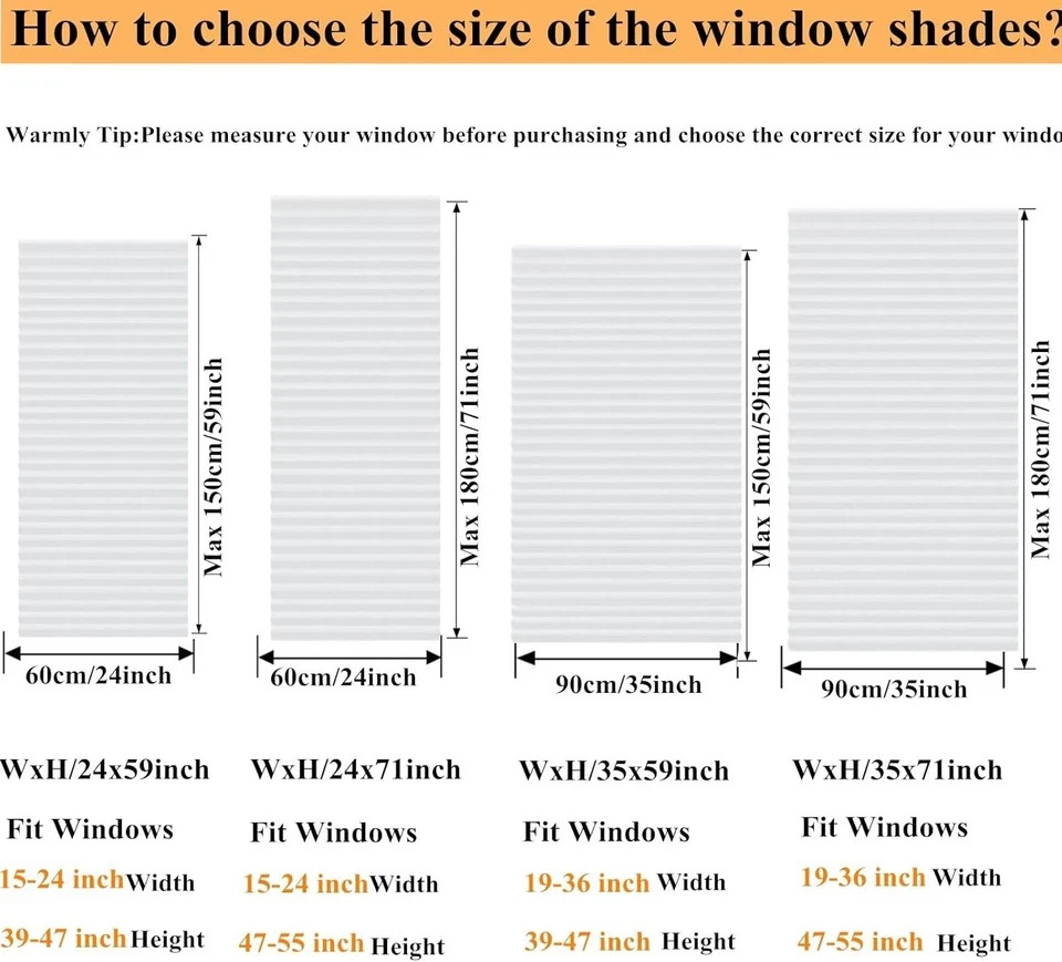 White Blinds for Windows, Temporary 24″W x 59″H, – 1 Pack