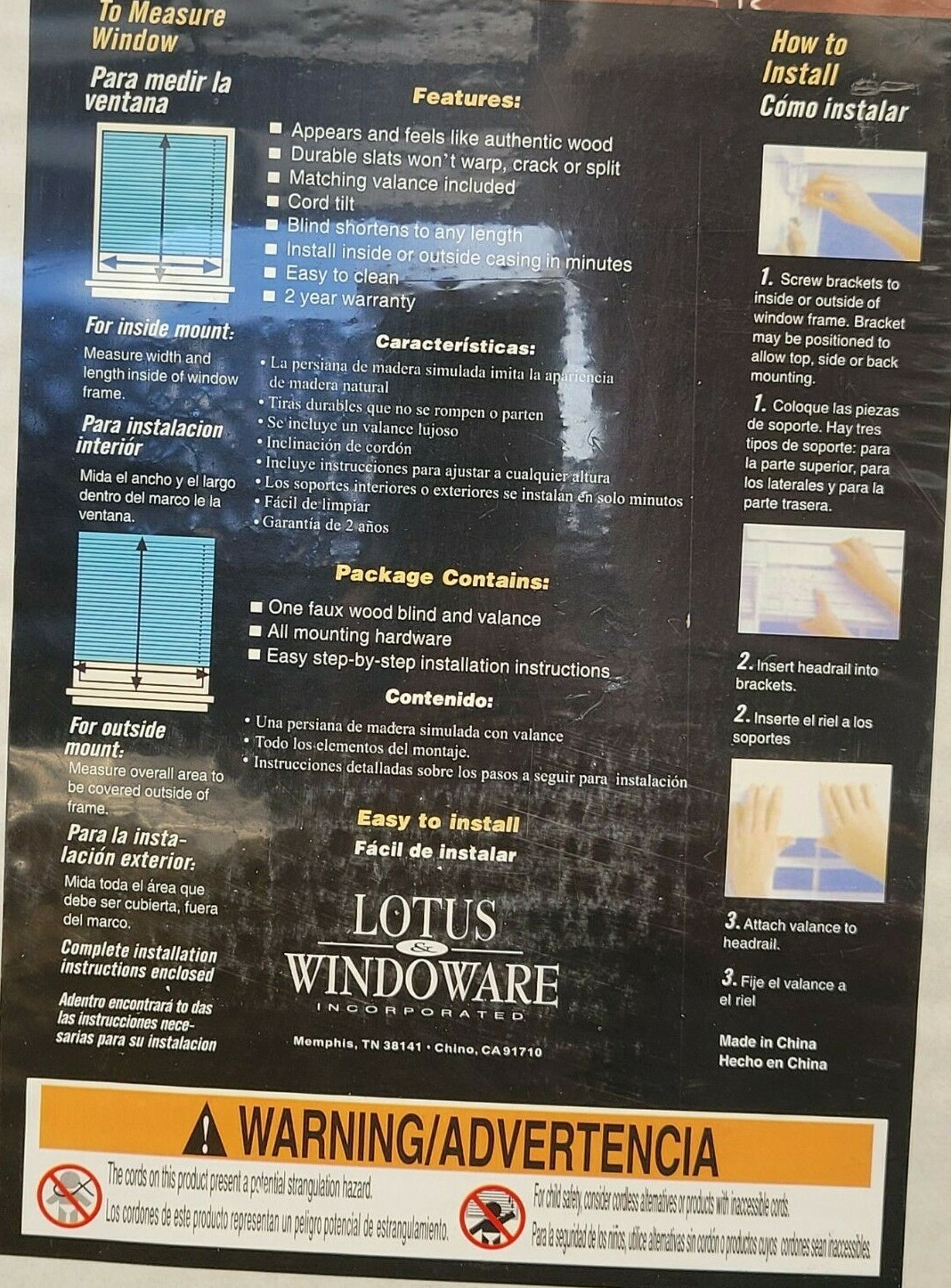 LOTUS & WINDOWARE Premium 2″ FAUX WOOD White 57″ x 64 NonLead Formula Free Ship!