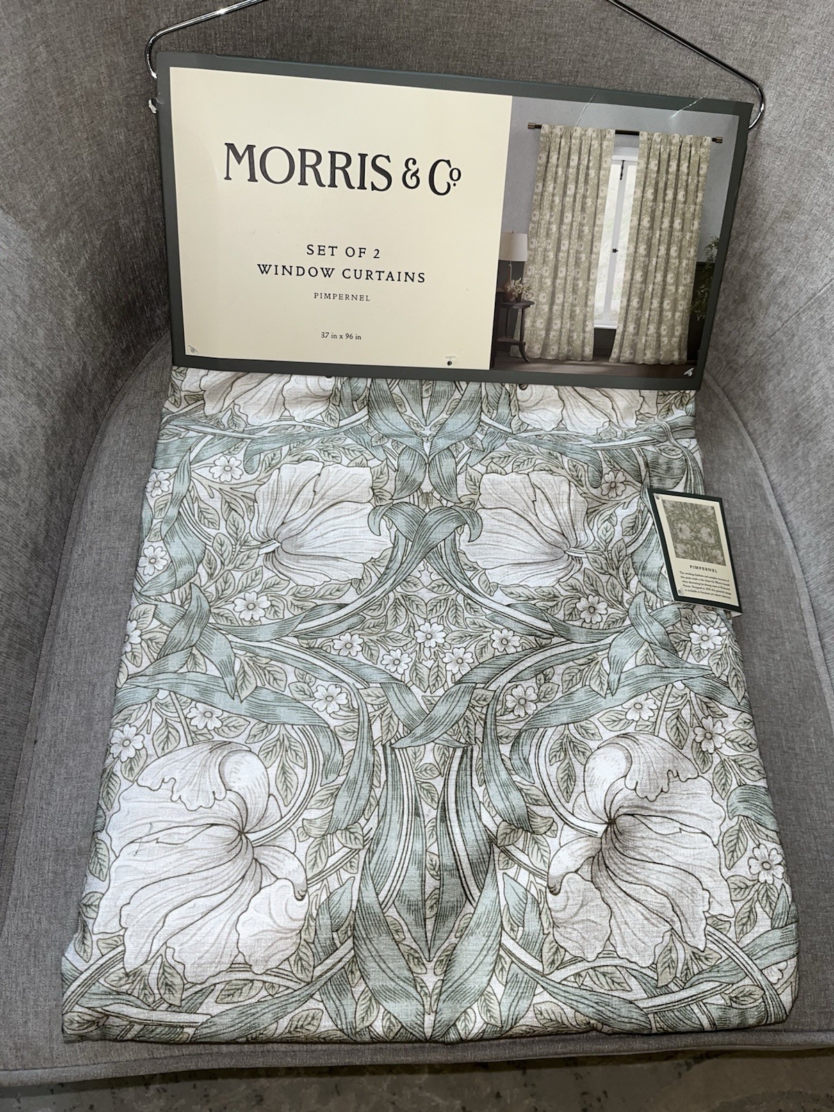 Morris & Co Pimpernel Window Drapes Panels Set Of 2 Size 37” x 96” Nwt