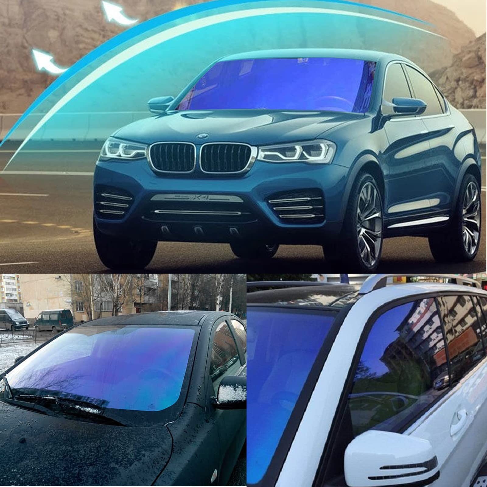 Dark Blue Car Window Tint Film – 65% VLT Solar Protection, Scratch Resistant, UV