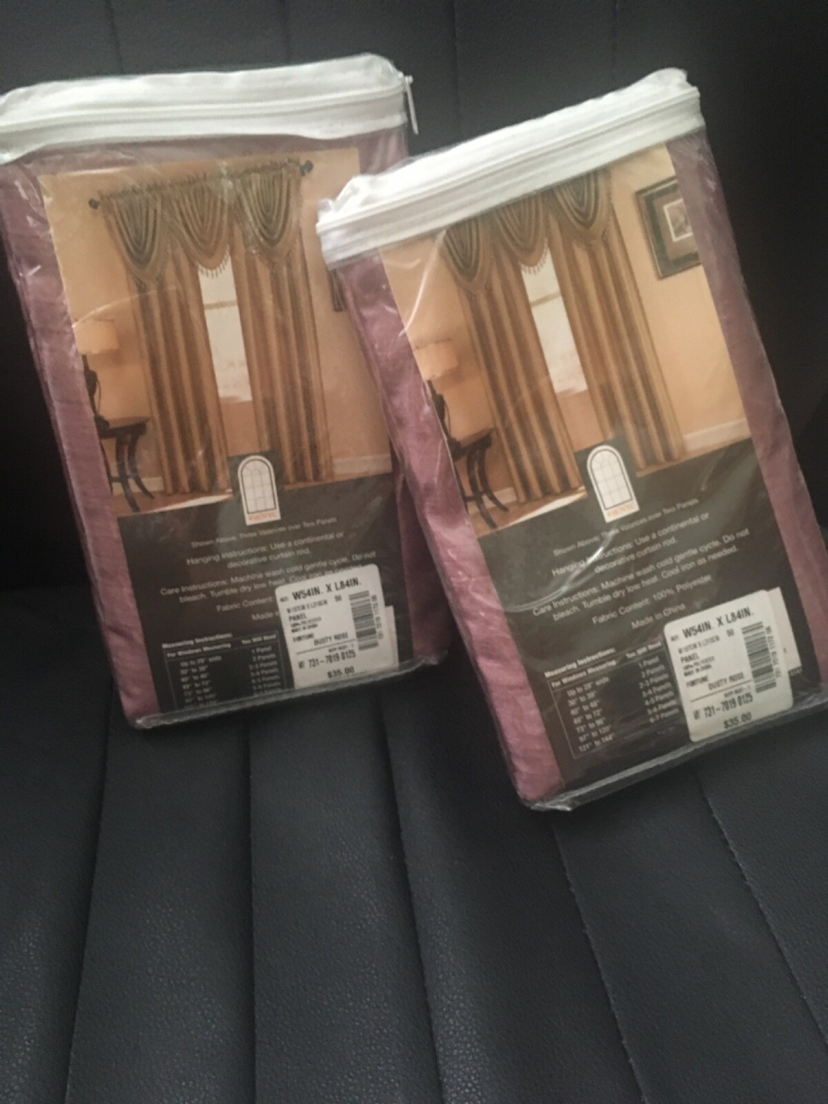 FORTUNE Curtains 2 PACKS 1 PANEL EACH PACK 54 X 84 DUSTY ROSE BRAND NEW