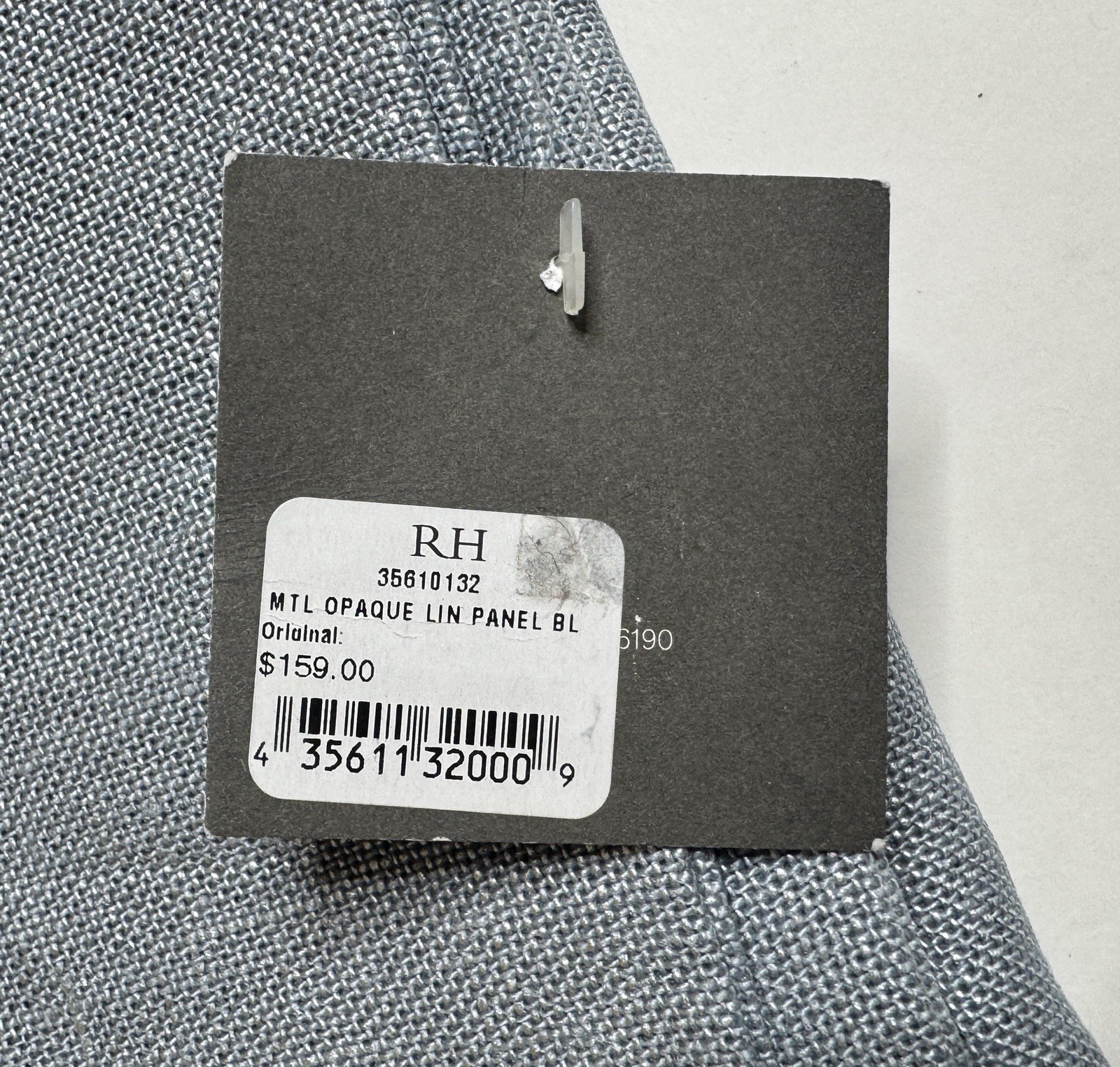 Restoration Hardware Metallic Opaque Linen Drapery Panel RP Ocean/Silver $159