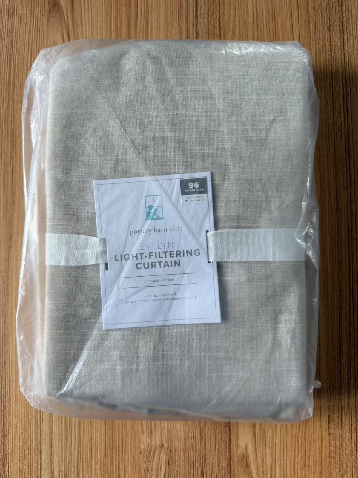 Pottery Barn Kids Evelyn Linen Light-Filtering Curtain 44 x 96″ Set (2) Flax NWT