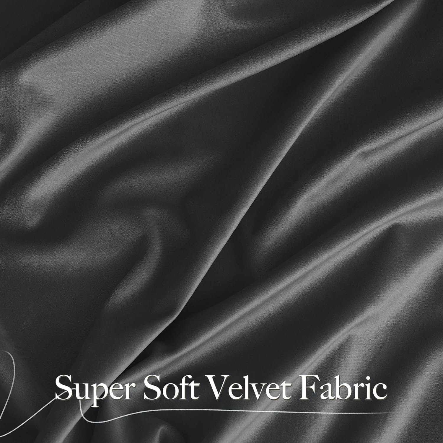 NICETOWN Grey Luxury Velvet Curtain Panels 96 inches Long 2 Panels, Home Decorat