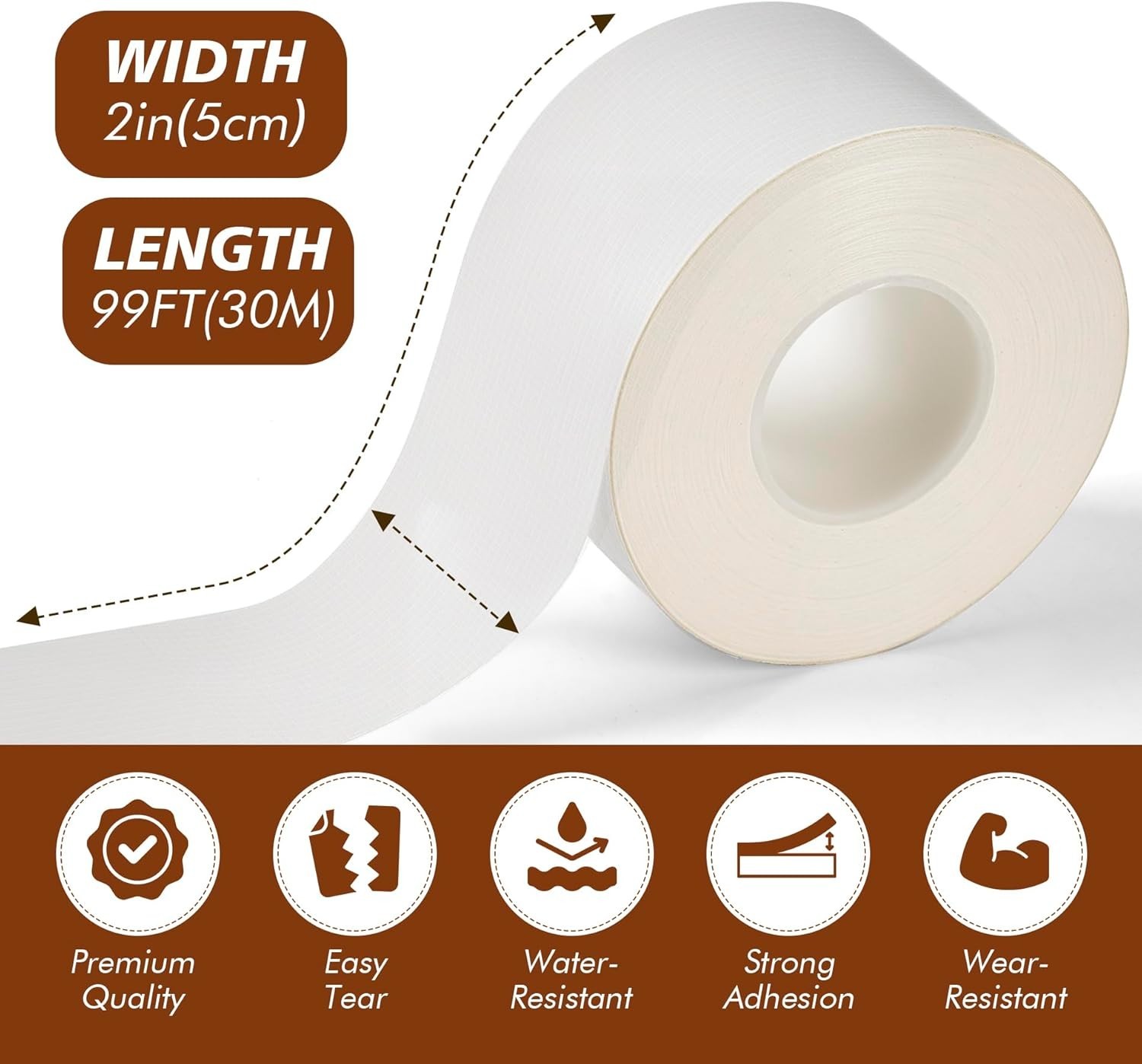 2INX99FT Window Sealing Tape White AC Insulation Film Waterproof Weather