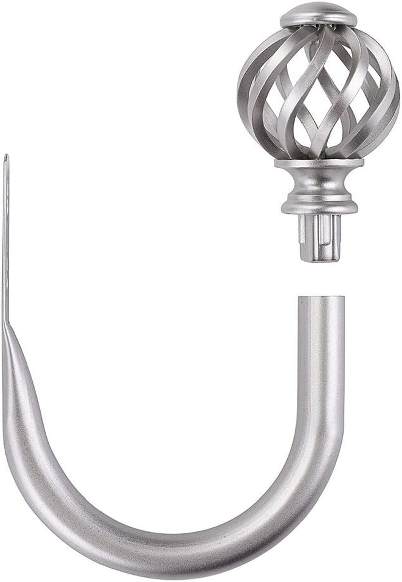 Set of 2 Metal Curtain Holdbacks – Wall Mounted Drapery Tiebacks with Screws, De
