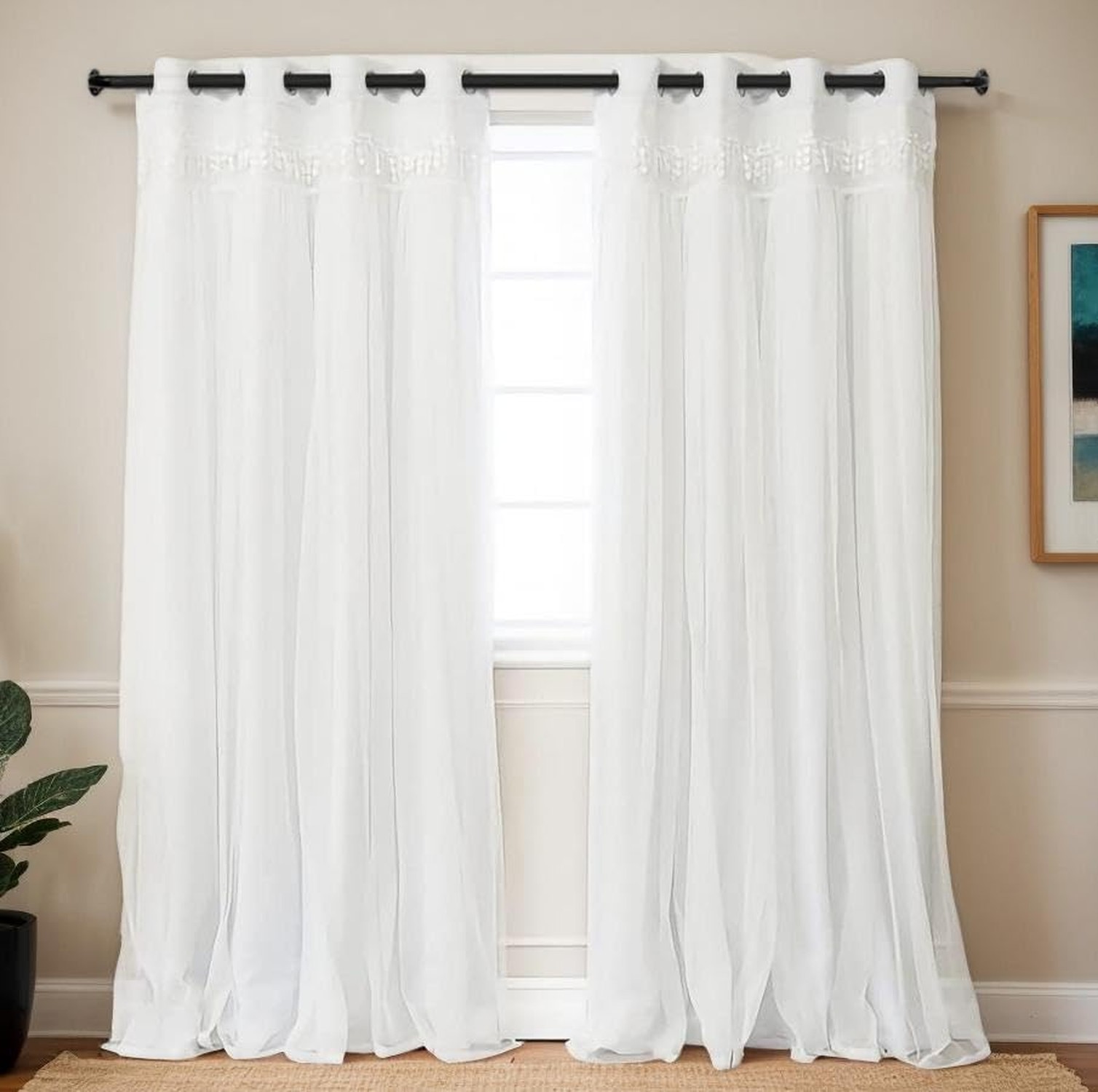 Blackout Curtain Rod For Windows,Wrap Around Curtain Rods 1 Inch Diameter,Roo…