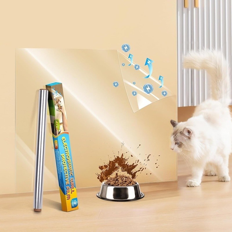 Clear Wall Protection Film Static Adhesive Free Easy Clean Kitchen Splash Guard