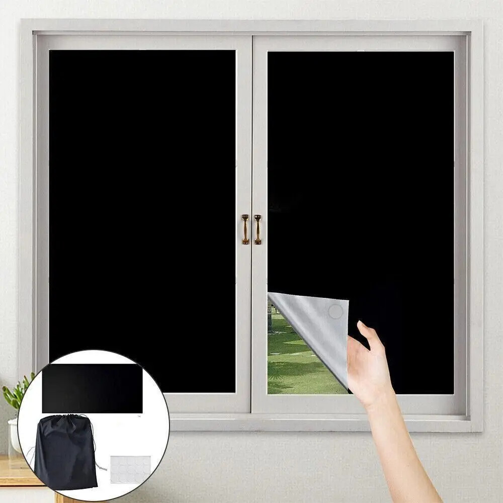 UV Block Adjustable Nursery Temporary Curtain Thermal Insulated Window Shade Bla