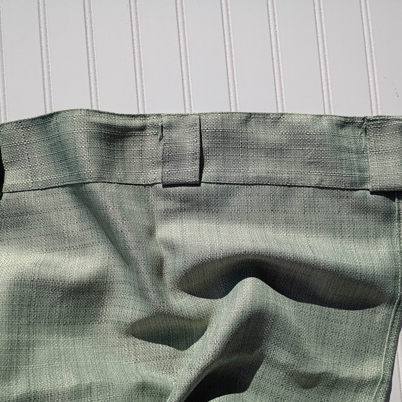 Jinchan Curtain Panels Green Linen Textured Curtains 38 x 96 Rod Pocket Drapes