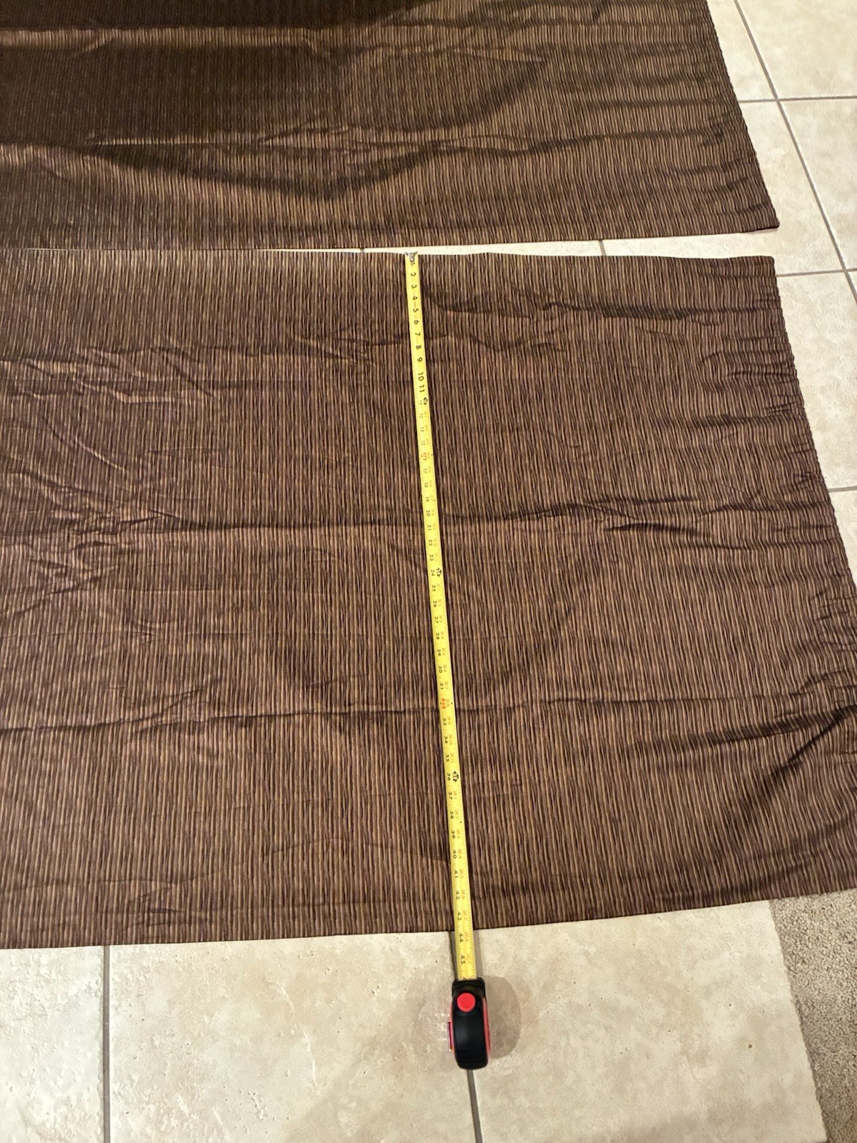 2 Custom Drapes. Chocolate Brown Black Tan Lined Each 3 Ft Wide 129 In Tall