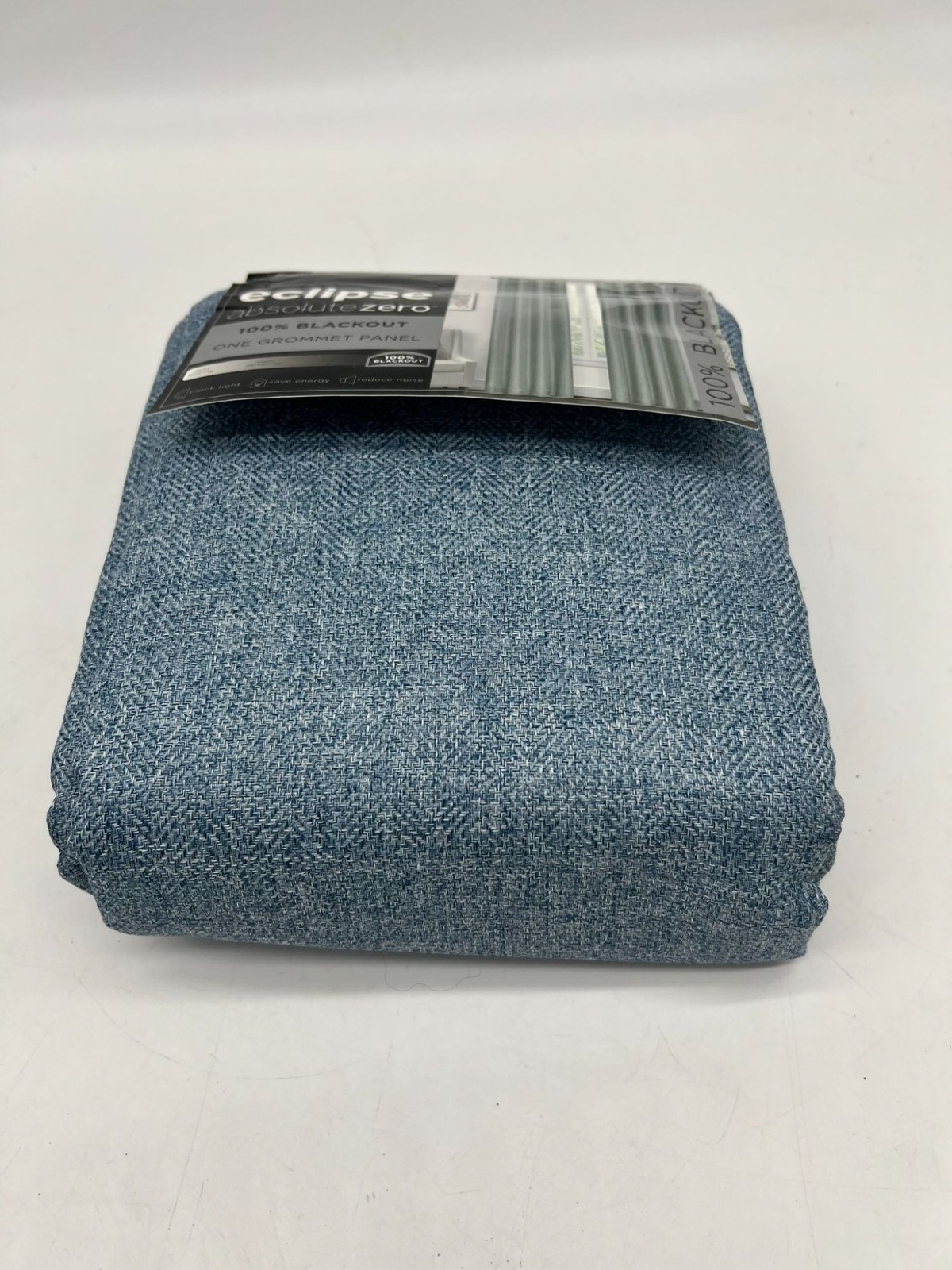 Eclipse Absolute Zero Blackout Grommet Curtain Panels Denim Blue 50×84 Set of 2