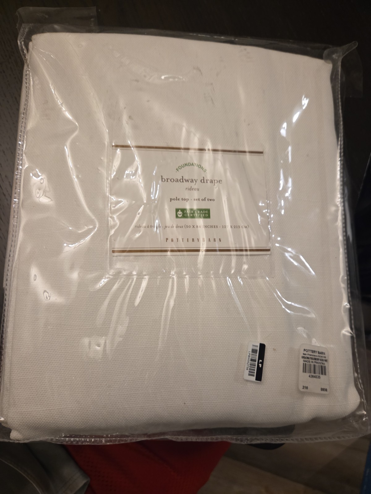 Pottery Barn Broadway Curtains Panels Set 50”x84″ Linen White Color Brand New