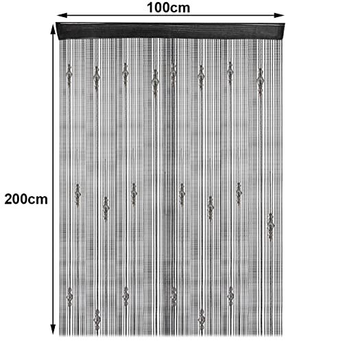 GREENWISH String Curtains Black Beads Curtains Doorway Tassel Curtain Thread …